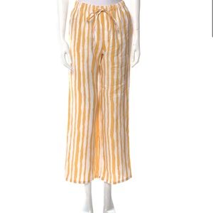 Reformation olina lenen striped wide leg pants. Size small